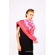 2014 100% Print China Silk Custom Made Scarf 90 by 90